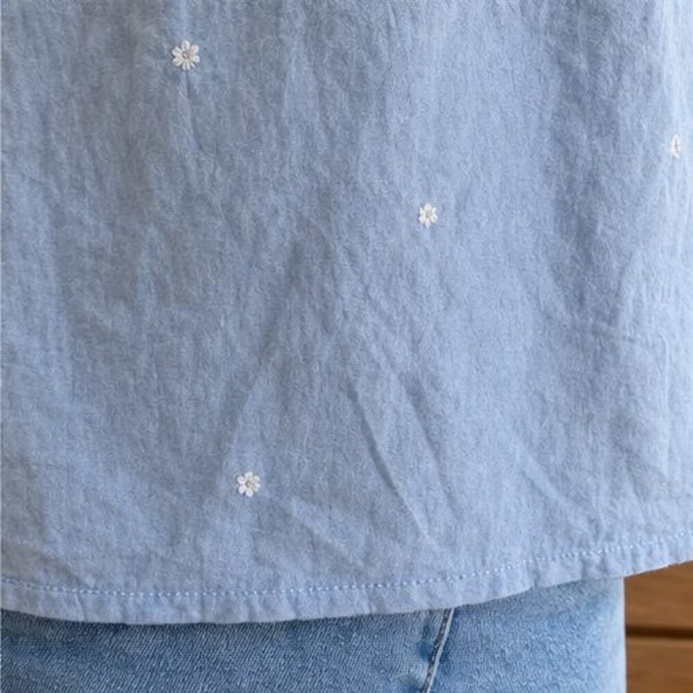 Navy Button Blouse - Picture 6 of 6